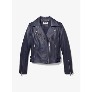 Michael Kors Leather Moto Jacket - S